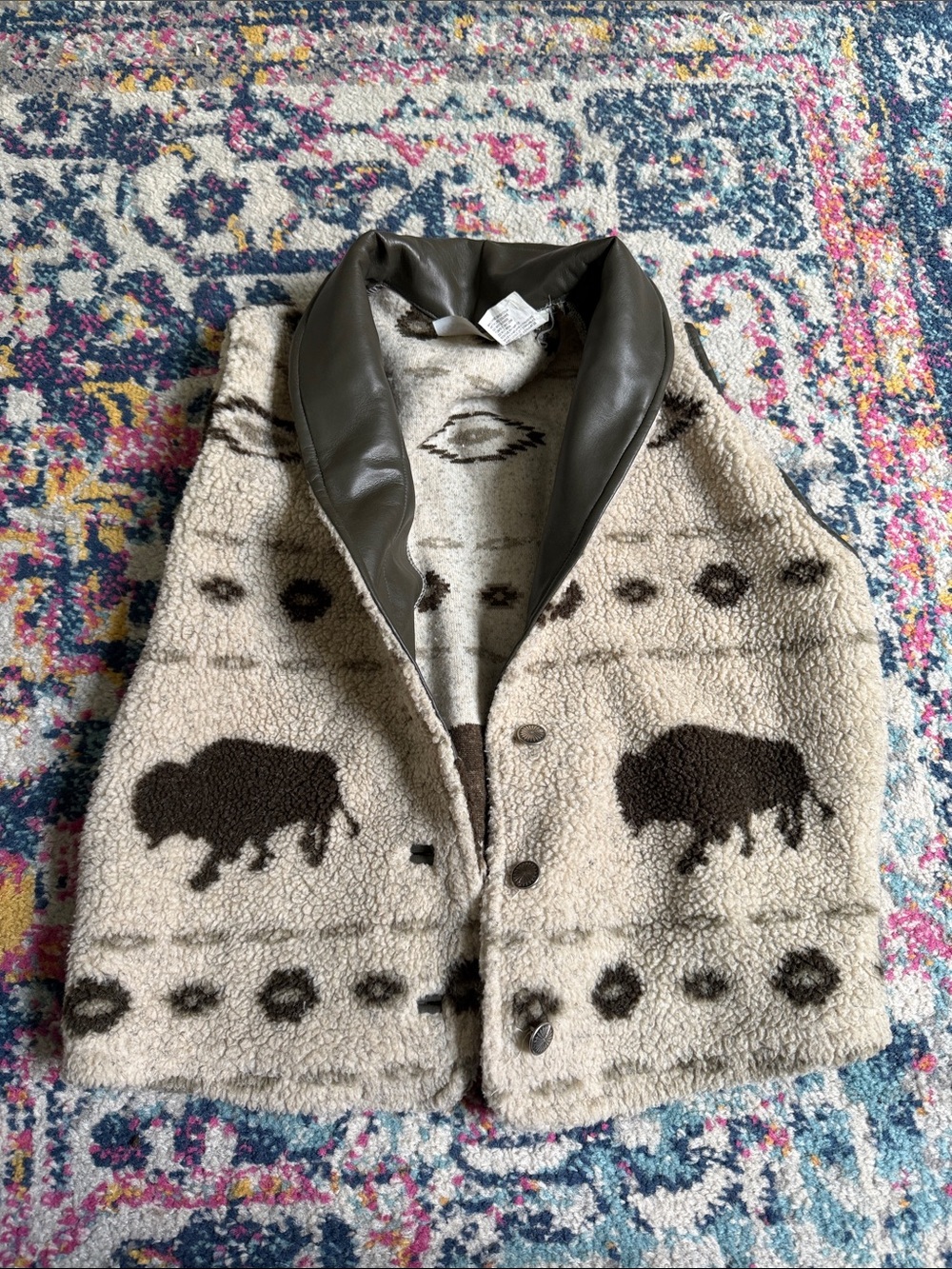 Wrangler Beige and Brown Aztec Knit Sweater
